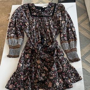 Cleobella Burgundy and Gold Floral Dress